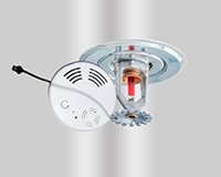 GFO smoke detector with water sprinkler