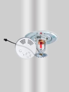 GFO smoke detector with water sprinkler